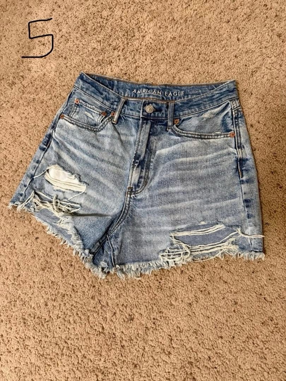 American Eagle Outfitters Light Blue Distressed Denim Cutoff Shorts